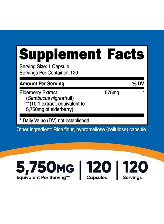 Nutricost Elderberry Capsules 575mg (120 Capsules) - Vegetarian Capsules, Gluten Free and Non-GMO Black Elderberry Supplement - Image 4