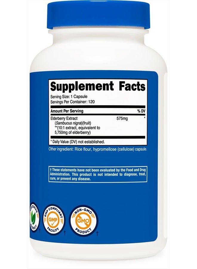 Nutricost Elderberry Capsules 575mg (120 Capsules) - Vegetarian Capsules, Gluten Free and Non-GMO Black Elderberry Supplement - Image 3