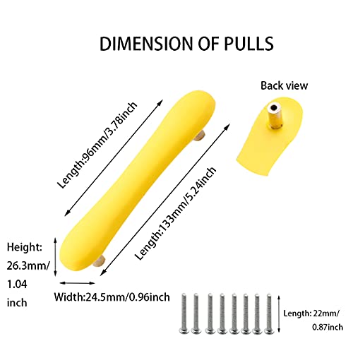 Skyscraper Soft Rubber 96mm Knobs for Kids Girls Boys Cabinet Handle pulls Drawer Knobs for Kids Room Cabinets Closets Toy Organizer Box Bookcase 4pcs/Set (Yellow) - Image 2