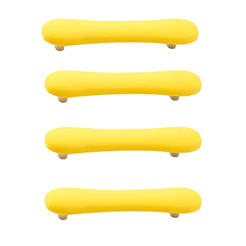 Skyscraper Soft Rubber 96mm Knobs for Kids Girls Boys Cabinet Handle pulls Drawer Knobs for Kids Room Cabinets Closets Toy Organizer Box Bookcase 4pcs/Set (Yellow) - Image 1