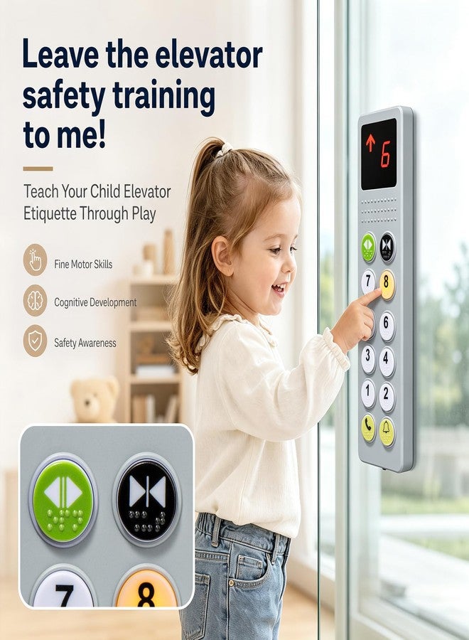 CalfQueen Elevator Activity Panel |Sensory Busy Board Toys for Toddlers 18M+, Montessori Toys &Travel Educational Toy for 2 3 4 5+Year Old Boy & Girl Gifts - Image 3