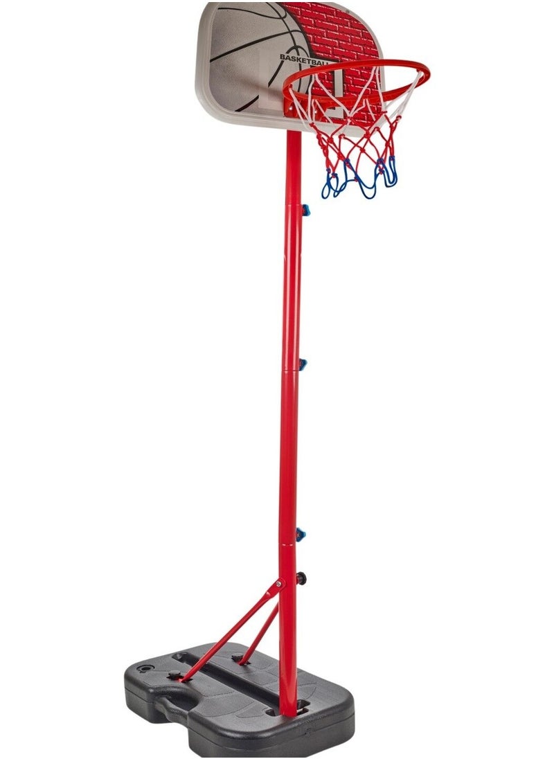 King Sport 166cm Kids Portable Adjustable Basketball Set Stand With Net Hoop Backboard Pump  - Image 3