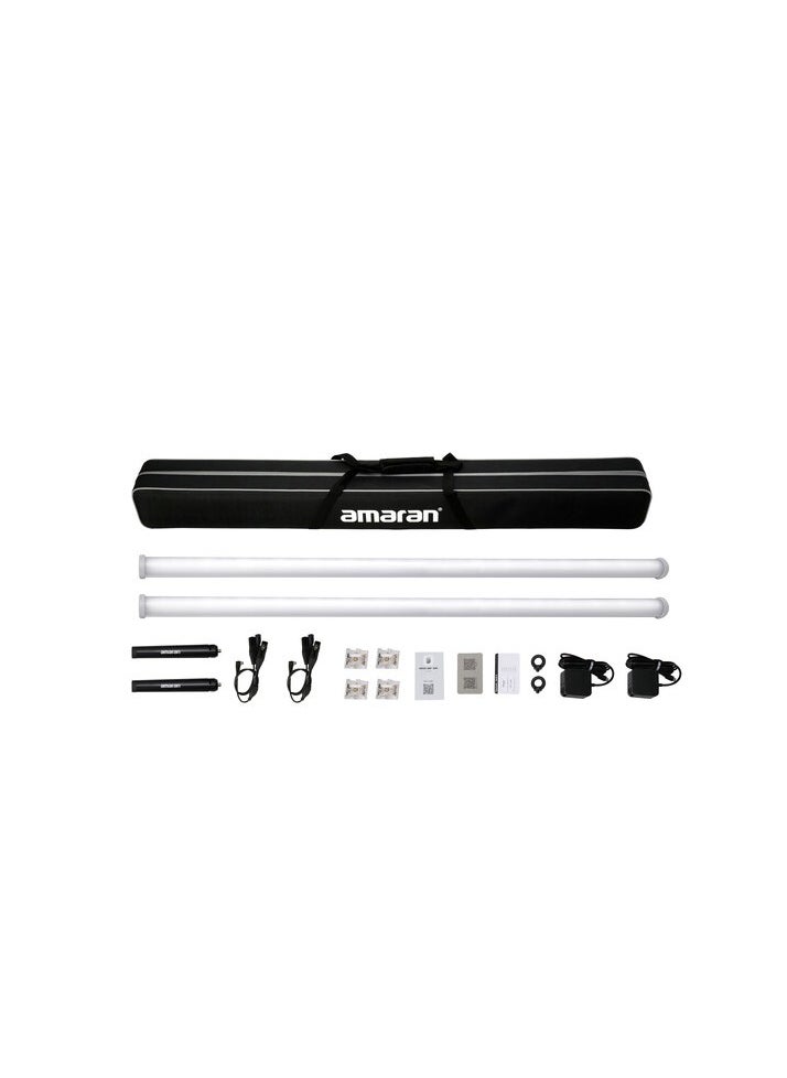 Aputure Aputure Amaran PT4C RGB LED Pixel Tube Light – 4-Foot, 2-Light Production Kit with RGBWW Pixels, Adjustable CCT (2700K–10000K), Built-in Battery, 16 Pixels per Tube, 46 Color Presets, Sidus Link App & DMX Control, Hard Case Included  - Image 1