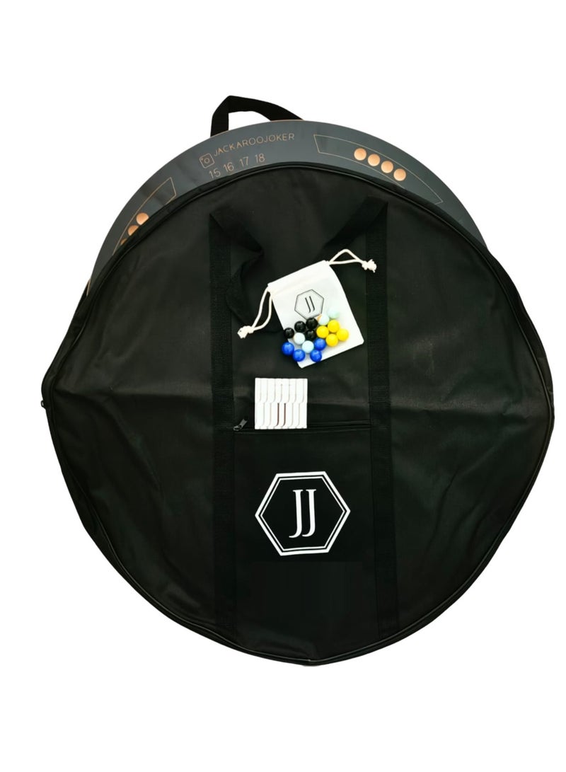 جاكارو جوكر لعبة جاكارoo اللوحية ذات الجانبين لـ 4 و 6 لاعبين مع كرات زجاجية، بطاقات لعب وحقيبة. - Image 5