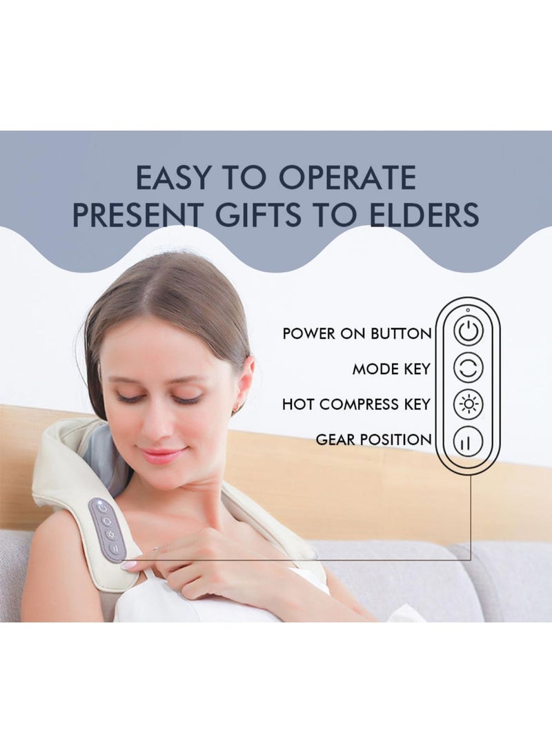 ARABIQO Option 1 (Best for SEO & Utility): Neck and Shoulder Massager with Heat Deep Tissue 3D Kneading Massage Pillow for Back Waist Legs Pain Relief Electric Shiatsu Massager for Home Office and Car - Image 4