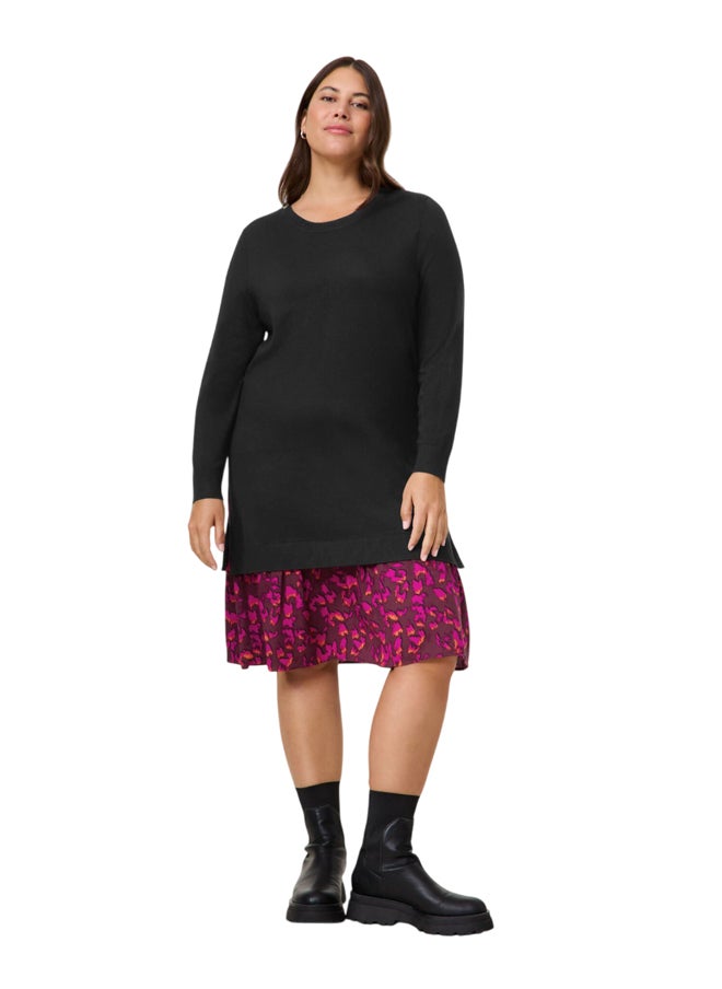 Samoon Hem Flounce Knitted Midi Dress  - Image 1