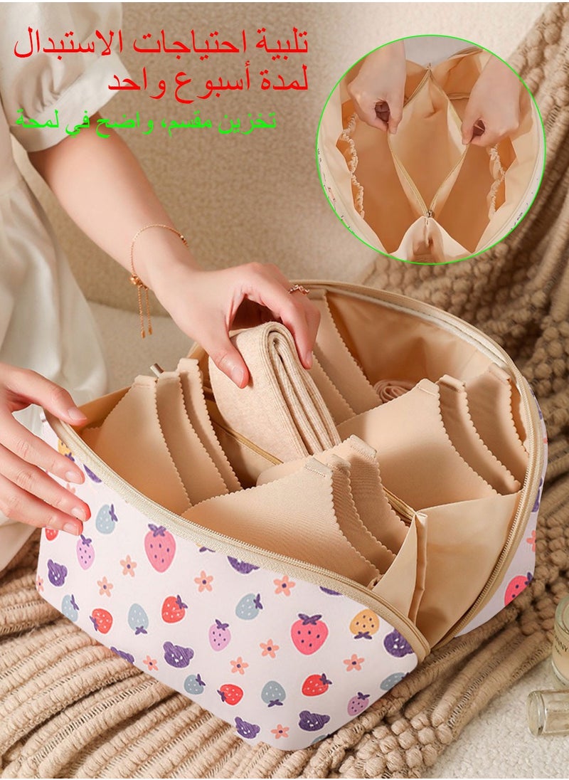 Syarme Underwear Organizer Bag for Travel, Large Travel Bra Underwear Storage Bag with Liner, Cube Multifunctional Travel Waterproof Pouch Cosmetic Bag for Travel  - Image 3