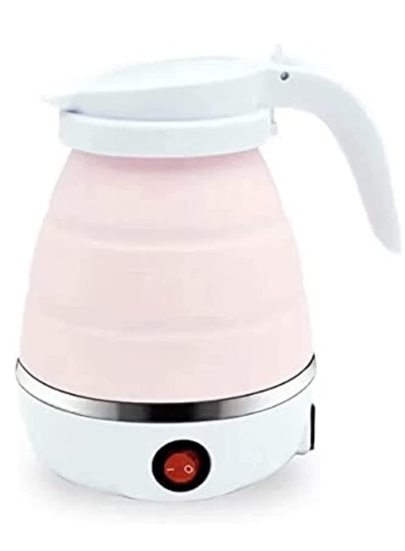 ELTRAZONE Foldable Electric Kettle, 400W Portable 0.6L Electric Kettle, Camping Travel (Pink) - Image 1