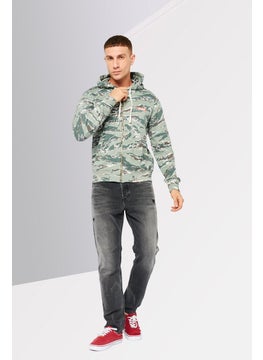 DIESEL Men Sportswear Fit Camouflage Full Zip Hoodie, Sage Green  - Image 2