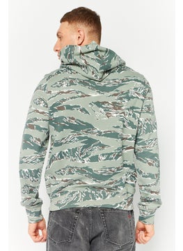 DIESEL Men Sportswear Fit Camouflage Full Zip Hoodie, Sage Green  - Image 4