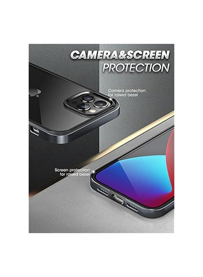 سوبكيس حافظة SUPCASE [سلسلة Unicorn Beetle Edge] مصممة لهاتف iPhone 12 Pro Max 6.7 بوصة (إصدار 2020)، حافظة بإطار نحيف مع مصد داخلي من مادة TPU وظهر شفاف - أسود - Image 3