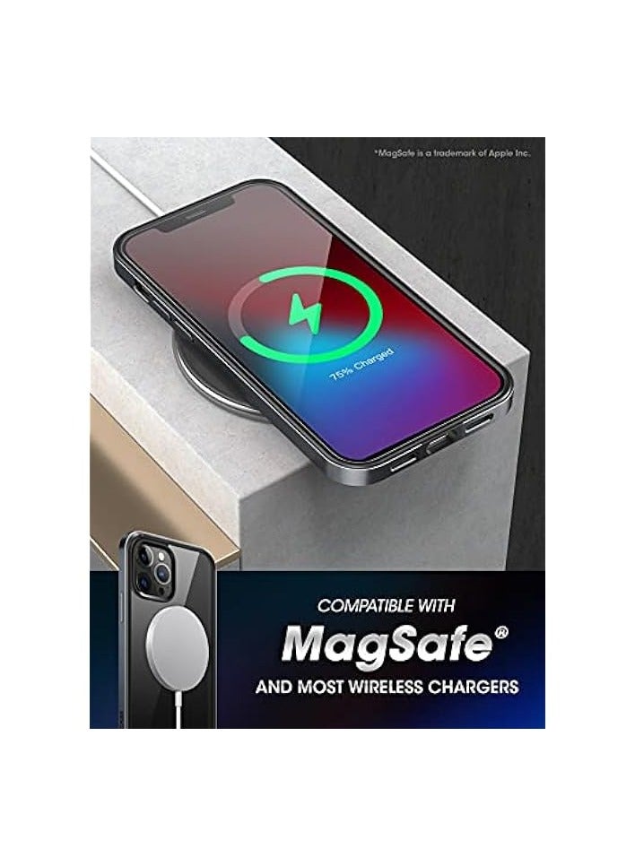 سوبكيس حافظة SUPCASE [سلسلة Unicorn Beetle Edge] مصممة لهاتف iPhone 12 Pro Max 6.7 بوصة (إصدار 2020)، حافظة بإطار نحيف مع مصد داخلي من مادة TPU وظهر شفاف - أسود - Image 4