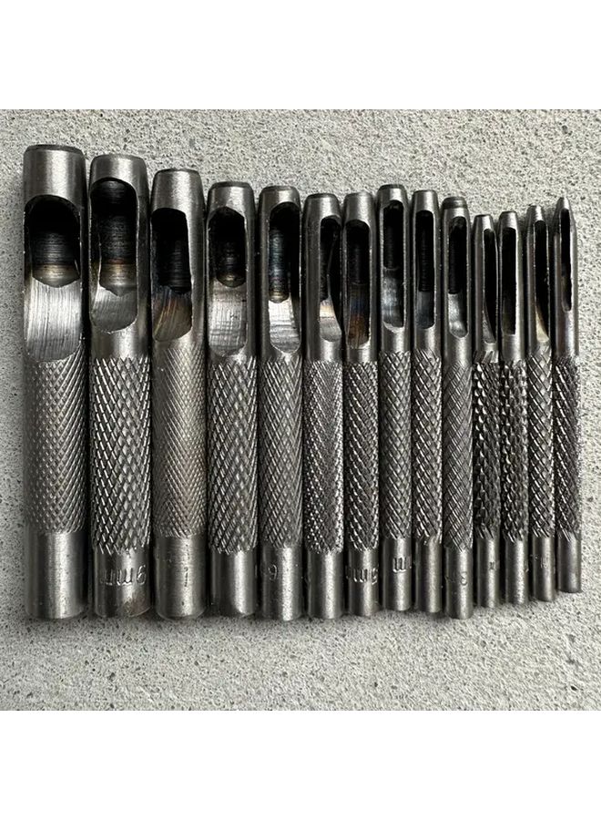 14Pcs Leather Craft Punch Set Round Hollow Punch Tools 1 10Mm For Watch Bands Belts Canvas Paper - Image 1