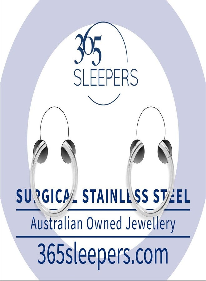365 سليبرز 365 SLEEPERS قطعتان 16G من الفولاذ الجراحي المقاوم للصدأ 6 مم - 10 مم حلقة مفصلية للأنف حلزون الأذن، الزنمة، الحاجز الأنفي، الشفة، الصدفة (8 مم) - Image 2