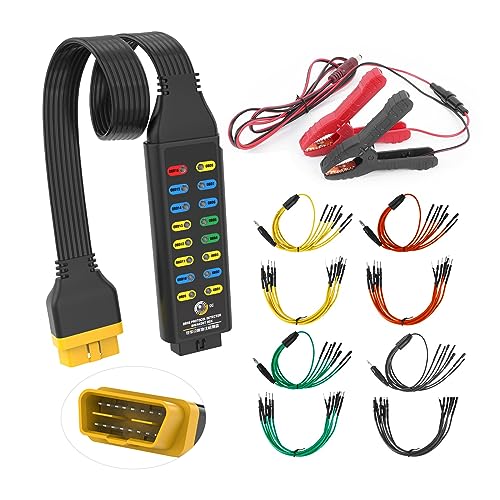 LUTIFIX صندوق تفريغ OBD2، كاشف بروتوكول OBDII للسيارات، كاشف الاتصال/الطاقة/الأرض، صندوق تفريغ 16 دبوس، أداة تشخيص أعطال الكابل بطول 17.7 بوصة مع موصلات وأسلاك عالمية - Image 1