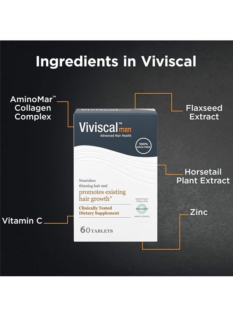 Viviscal Men's Hair Growth Supplements 60 Tablets - Image 4