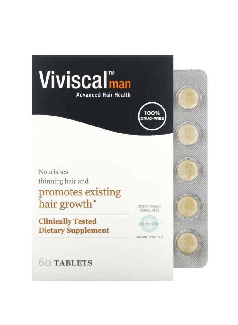 Viviscal Men's Hair Growth Supplements 60 Tablets - Image 1