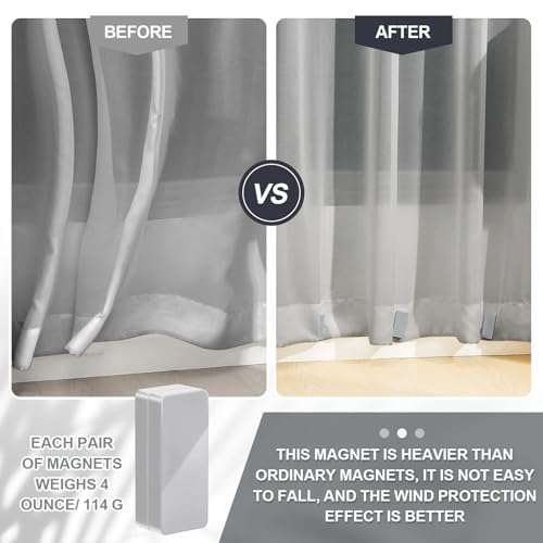 Copkim 16 Pieces Outdoor Curtain Weights Waterproof Magnetic Drapery Weights for Home Decor Bathroom, Shower, Liner, Flags Tablecloth to Stop Wind (Gray) - Image 4