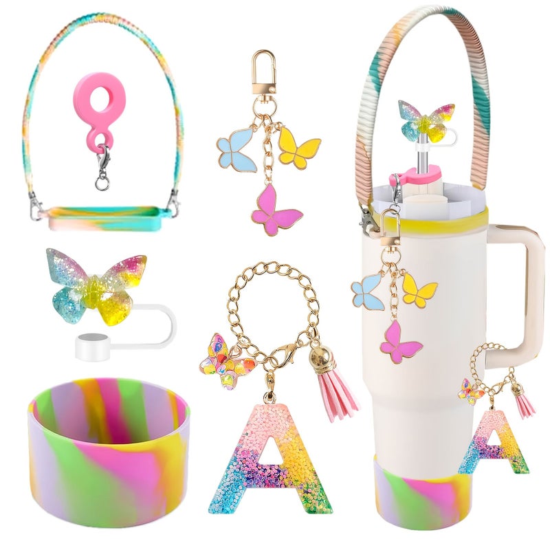Butterfly Theme Cup Accessories Set 7pcs for 20oz 30oz 40oz Tumbler - Image 1