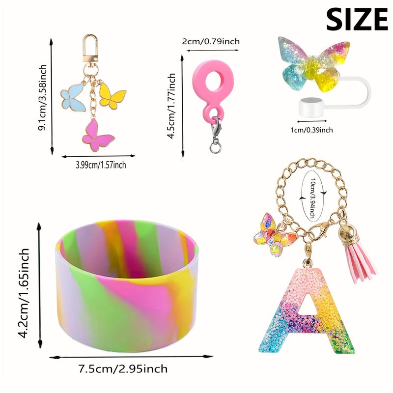 Butterfly Theme Cup Accessories Set 7pcs for 20oz 30oz 40oz Tumbler - Image 3