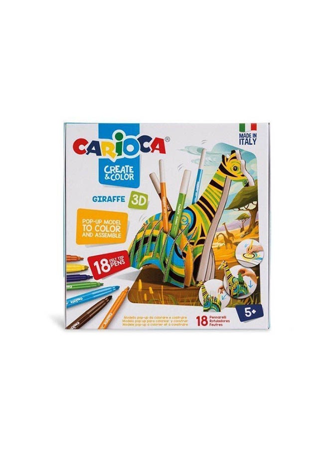 carioca Color Coloring Puzzle And Markers 18 Pcs Multicolour 