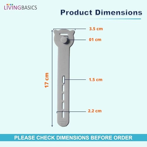 LivingBasics 10 Pcs Silicone Reusable Cable Ties/Wire Ties/Adjustable Cable Organizer/Elastic Cord Organizer/Reusable Silicone Cord Straps for Earphones, PC, Wires, Chargers, Desk (Grey) - Image 2