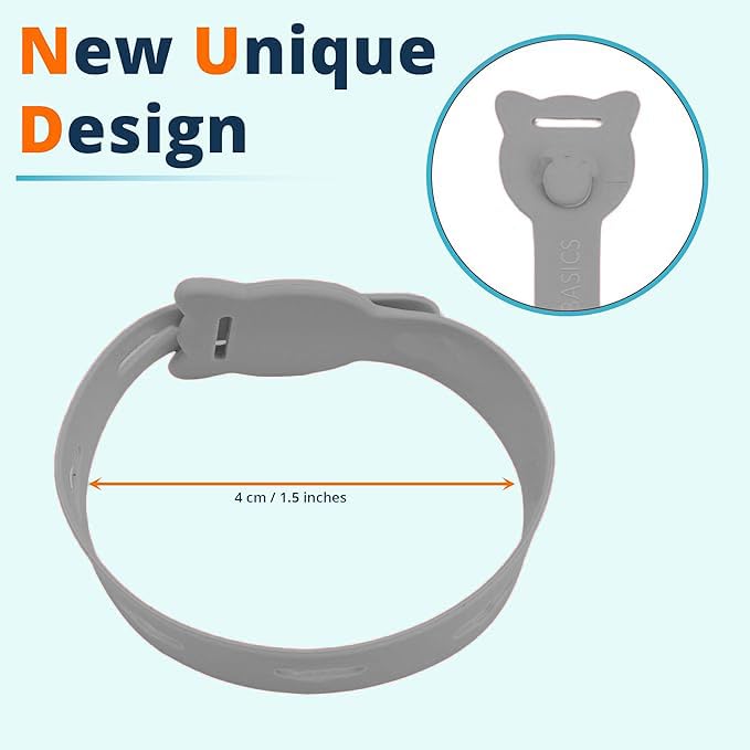 LivingBasics 10 Pcs Silicone Reusable Cable Ties/Wire Ties/Adjustable Cable Organizer/Elastic Cord Organizer/Reusable Silicone Cord Straps for Earphones, PC, Wires, Chargers, Desk (Grey) - Image 5