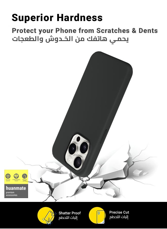 huanmate - Stylish Silicone Case Cover For Apple iPhone 15 Pro Black - Image 1