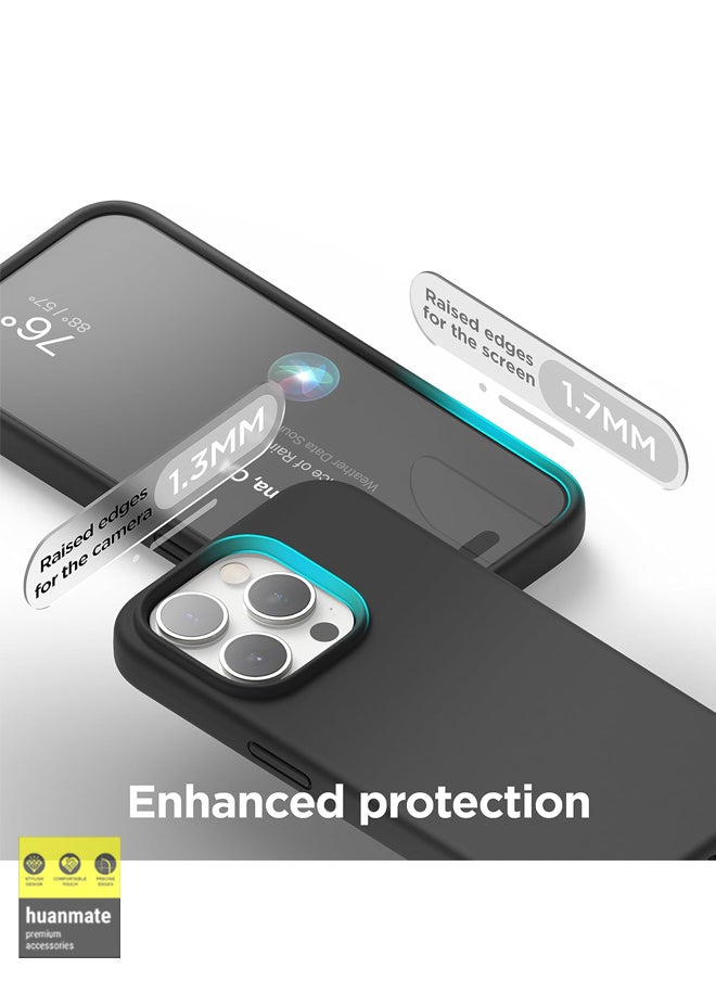 huanmate - Stylish Silicone Case Cover For Apple iPhone 15 Pro Black - Image 1