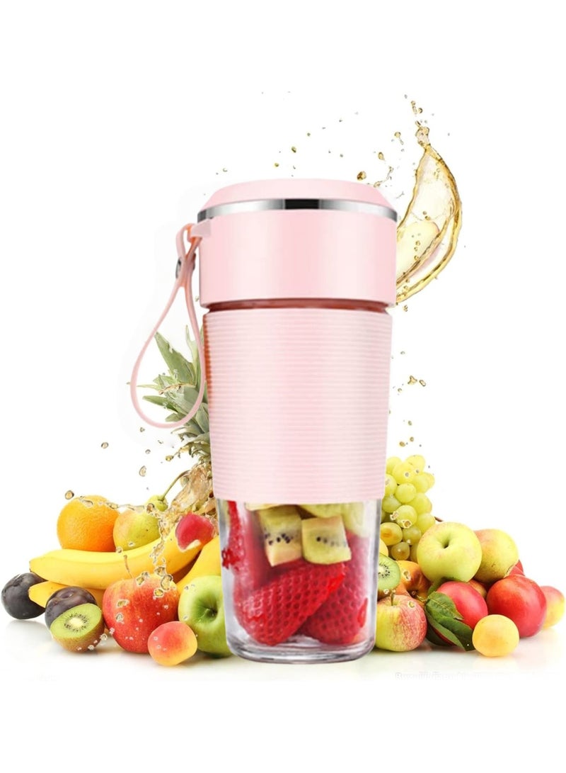 Portable Blender Cup 300 ML Personal Blender Smoothie Maker Make Healthy Smoothies for Travel Sports Kitchen, Juicer with Stainless Steel six blade Cutter Head Fruit Juice Mixer Battery Powered - Image 1