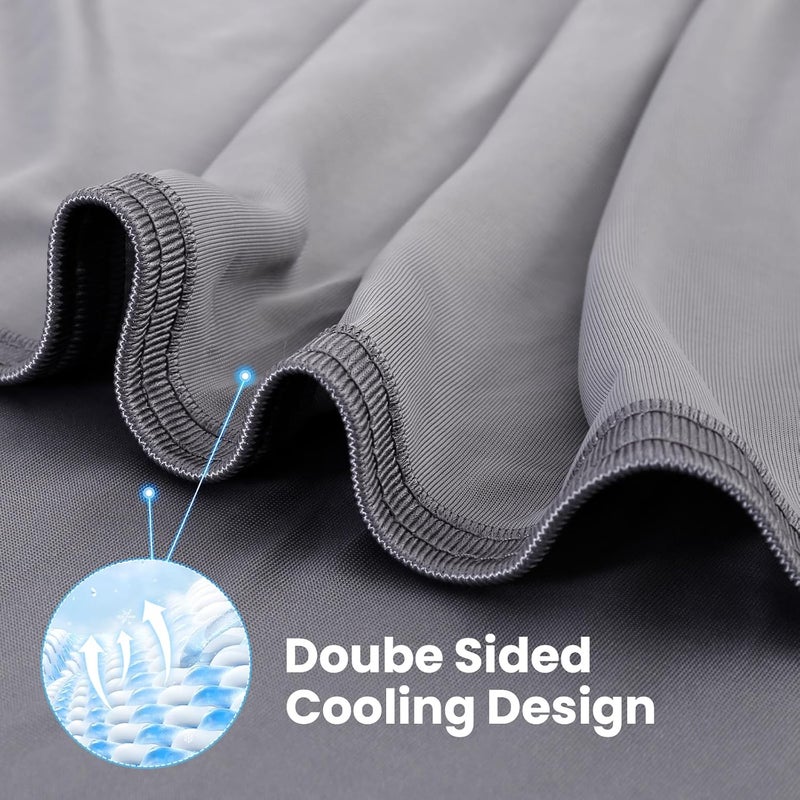 Elegear Cooling Blanket for Night Sweats, Q-Max 0.5 Arc-Chill 3.0 Cool Fiber Summer Throw for Bed Sofa Chair Travel Adult Kids Hot Sleeper, Comfort, Lightweight, Twin/Double, 130x170cm, Gradient Grey - Image 3