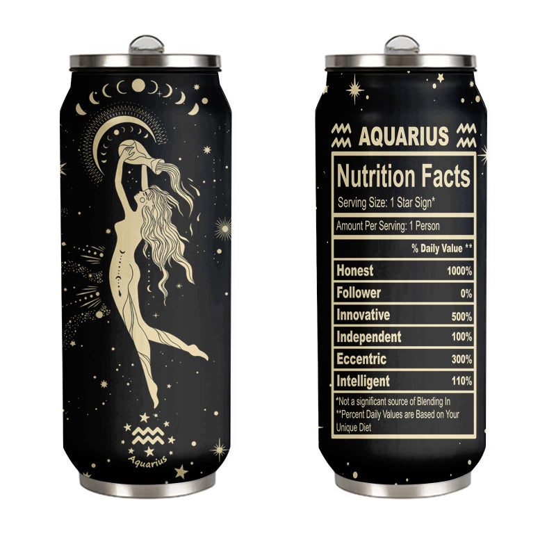 tatamonkey Aquarius Constellation Tumbler Zodiac Mens Womens Stainless Steel Tumblers Astrology Fans Birthday Gifts Coffee Sublimation Mugs Car Cup  17 OZ