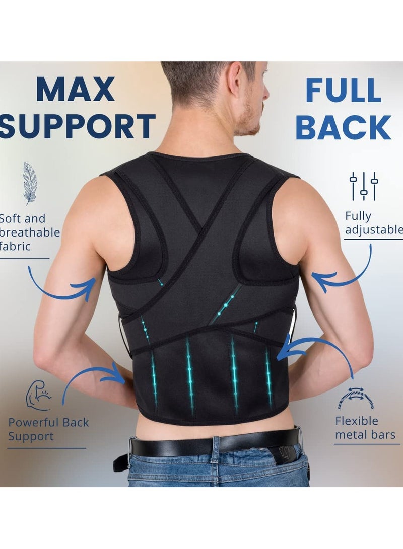 Posture Corrector for Men and Women, Adjustable Back Support Brace, Full Back Support Belt for Improved Posture and Comfort, Cross Back Strap (XL) - Image 3