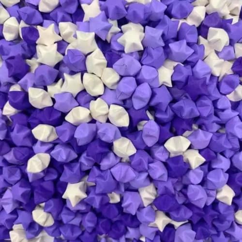 Loaengeo Star origami, origami star paper strips, lucky star decorative paper strips, DIY handicrafts (blue purple gradient (540 pieces)) - Image 2