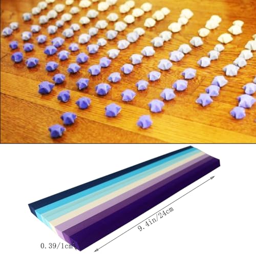Loaengeo Star origami, origami star paper strips, lucky star decorative paper strips, DIY handicrafts (blue purple gradient (540 pieces)) - Image 4