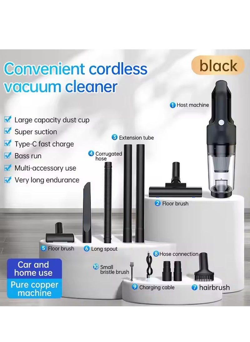BlueFire Wireless Handheld Vacuum Cleaner VC006 – Powerful 120AW Cordless Rechargeable Mini Vacuum for Car & Home | USB Type-C Fast Charging | 60 Min Runtime | Lightweight & Portable | ABS Durable Design | 2x 2000mAh Li-ion Battery - Image 2