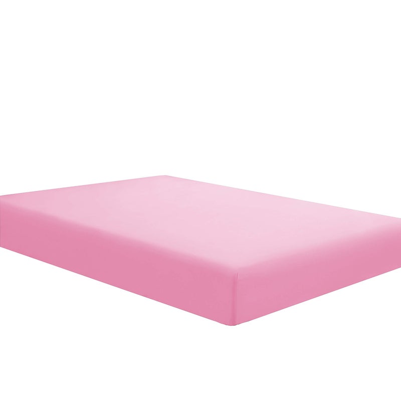 Sfoothome Mattress Sheet Queen Size with Deep Pockets  Soft and Comfortable Microfiber  Fade Wrinkle Resistant Pink Fitted Sheet