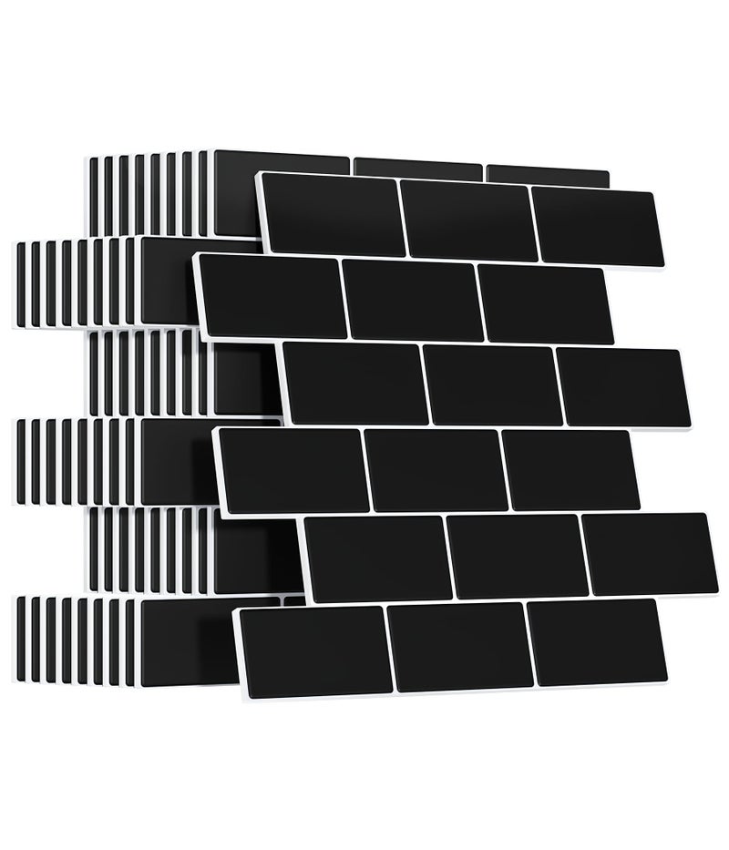 Yoillione Peel and Stick Backsplash for Kitchen: Self Adhesive Wall Tiles for Bathroom - Vinyl Thick Back Splash Tile (10, Black) - Image 1