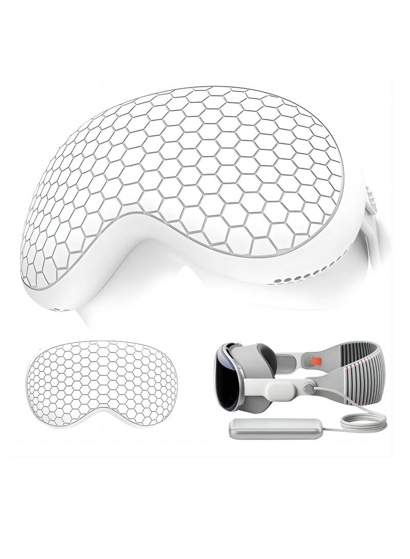 Compatible with Apple Vision Pro Case and Protective Cover Full Protective Cover for Vision Pro VR Headset 2024 Accessories Provides Superior Protection Against Scratches White - Image 1