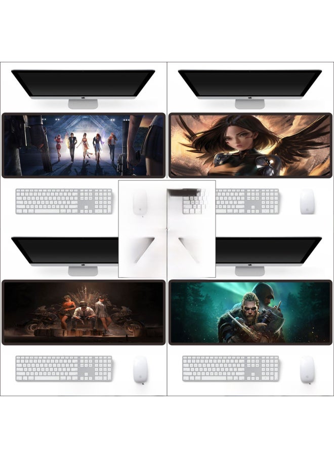 Generic - Thickened Large Colorful Cartoon Mouse Pad For Internet Cafes Gaming Advertising Keyboard Desk Mat Lock Edge Quick Key-Color:2MM Product Thickness-Pattern:800*300MM Rising Sun - Image 1