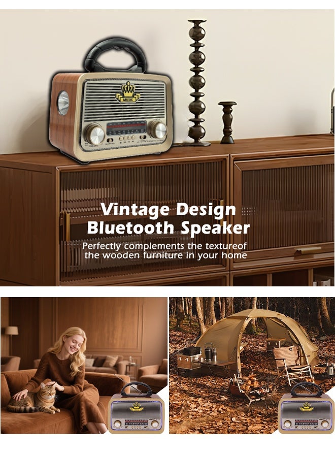 JS-[Art Collection Level] Retro Speaker Nostalgic Multifunctional Bluetooth Speaker - Image 4
