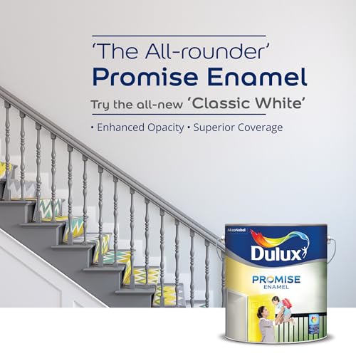 Dulux Promise Enamel | Enamel Paint for Wall, Metal & Wooden Surfaces | Quick Drying, Rust Protection & Long Lasting Coverage, 4 Litres, Smoke Grey - Image 3