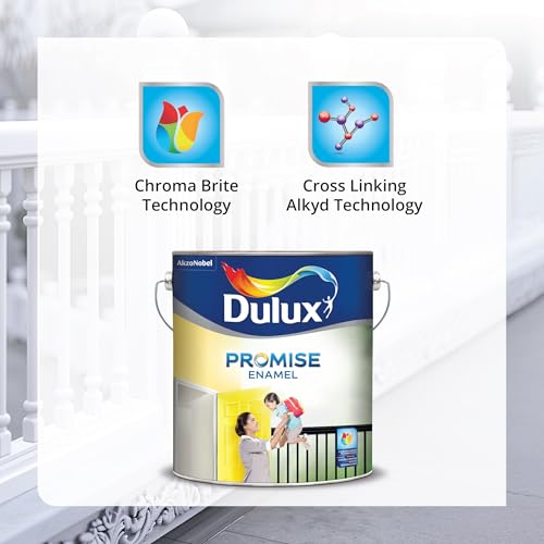 Dulux Promise Enamel | Enamel Paint for Wall, Metal & Wooden Surfaces | Quick Drying, Rust Protection & Long Lasting Coverage, 4 Litres, Smoke Grey - Image 4