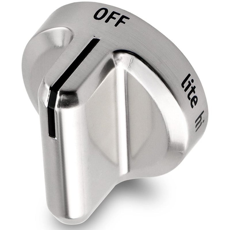 Funmit 5304502763 Range Control Knob Replacement for Frigidaire Stove Replaces PS11724147 AP5984069 EAP11724147 4279473, D Shaped Shaft with Metal Insert, Silver Plastic