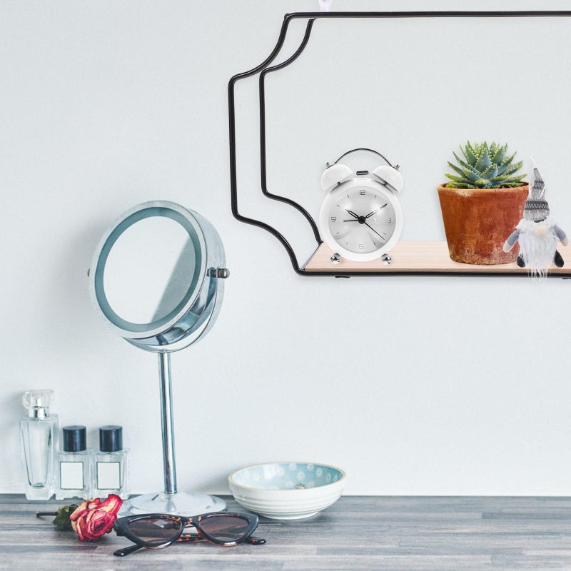 Large Black Iron Frame Floating Wall Shelf Punch Free Design for Bedroom Living Room Storage - Image 5