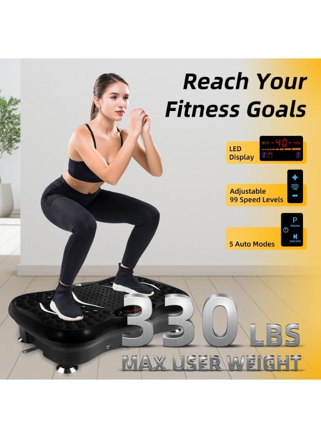 NXT Vibration Plates, Vibration Fitness Exercise Machine for Home Use, with Bluetooth Speaker, 5 Program Modes, 2 Resistance Bands, Vibration Fitness Trainer, 330lb Max Load - Image 3