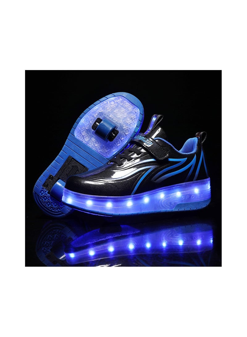 Loquat Breathability Roller Shoes USB Charge Girls Boys Sneakers with Wheels LED Roller Skates Shoes Multicolour  - Image 1