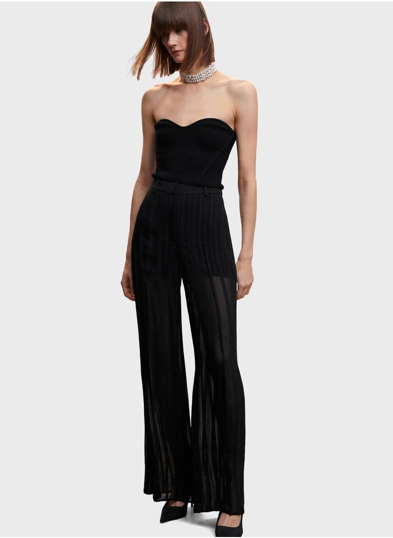 MANGO - Bardot Sweetheart Neck Crop Top - Image 1