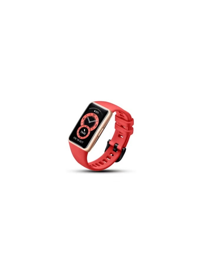 CATANES Huawei Band 6 /Honor 6 Bracelet Watch Band for Men Women Sport Watch Strap Lightweight Silicone Replacement Band Red - Image 1