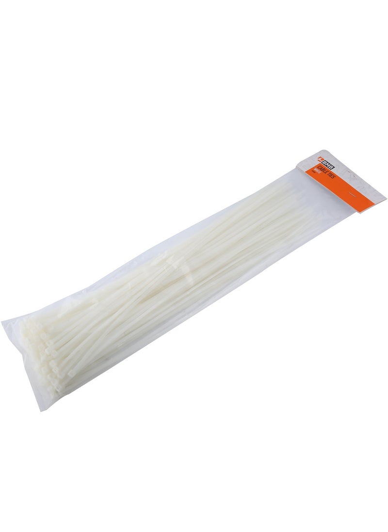 BMB tools White Cable Tie 100 Pieces 4mmx100mm | Cord Management| Cable Ties| Cable ties wraps | plastic ties|  Self-Locking Premium  - Image 2